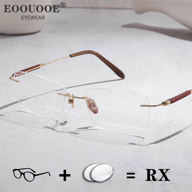 Pure Titanium Men Frameless Glasses High End Rosewood Splicing 1.61 1.67 Prescription Progressive Lenses Myopia Reading Eyewear
Pure Titanium Men Frameless Glasses High End Rosewood Splicing 1.61 1.67 Prescription Progressive Lenses Myopia Reading Eyewear