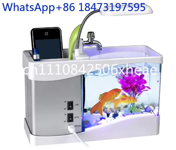 Desktop Mini Aquarium Fish Tank 1400ML Turtle Tank USB Fish Tank Plastic Goldfish Bowl Gift 24*10*19
Desktop Mini Aquarium Fish Tank 1400ML Turtle Tank USB Fish Tank Plastic Goldfish Bowl Gift 24*10*19