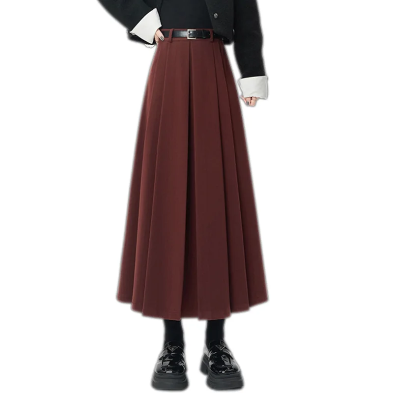 2024 New Autumn Winter Women High Waist Belt Slim Pleated Long Skirt High Quality Elegant Solid Color Woolen Skirt 4 Colors
2024 New Autumn Winter Women High Waist Belt Slim Pleated Long Skirt High Quality Elegant Solid Color Woolen Skirt 4 Colors