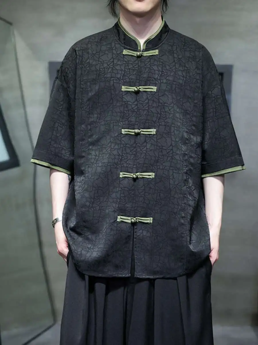 New Summer Men's ort Sve irt Ice Silk Embroidery Large Size Retro Chinese Sle Casual Polyester Fiber Ethnic Clothing
New Summer Men's ort Sve irt Ice Silk Embroidery Large Size Retro Chinese Sle Casual Polyester Fiber Ethnic Clothing