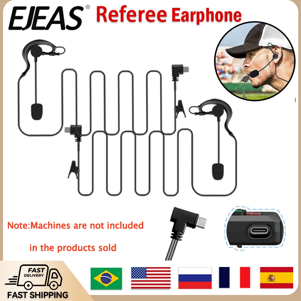 4/2/1 Piece Referee Headset TYPE-C Jack Earhook Headphone For EJEAS V6C V4C Vnetphone V4C V6C Referee Intercom Accessories
4/2/1 Piece Referee Headset TYPE-C Jack Earhook Headphone For EJEAS V6C V4C Vnetphone V4C V6C Referee Intercom Accessories