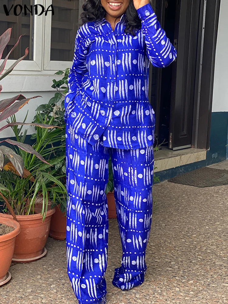 Plus Size 5XL VONDA 2024 Women Sets Vintage Printed Tops and Wide Leg Pant Trousers Solid Casual Long Sleeve 2pcs Matching Sets
Plus Size 5XL VONDA 2024 Women Sets Vintage Printed Tops and Wide Leg Pant Trousers Solid Casual Long Sleeve 2pcs Matching Sets