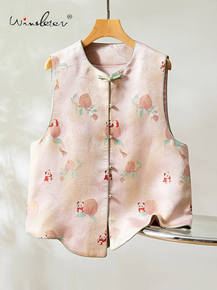Winsleter-100%Real Silk Song Brocade Elegant Vest Coat, O Neck Cute Peach, Women Versatile Chic Waistcoat, 2025 Winter C5N635CC
Winsleter-100%Real Silk Song Brocade Elegant Vest Coat, O Neck Cute Peach, Women Versatile Chic Waistcoat, 2025 Winter C5N635CC