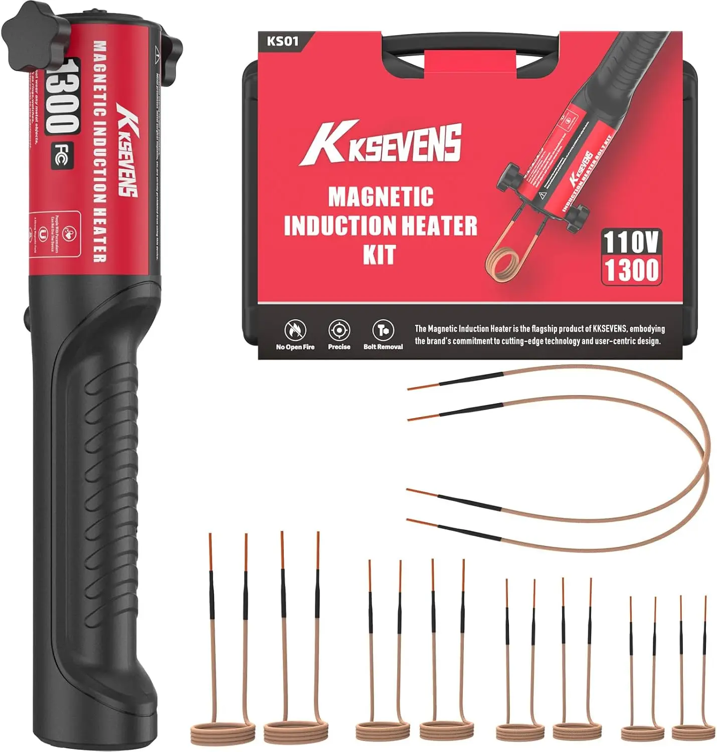 Induction Heater Bolt 1300W 110V Induction Bolt Heater Removal Tool Kit with 10 Coils for Rusty Screw Removing Red
Induction Heater Bolt 1300W 110V Induction Bolt Heater Removal Tool Kit with 10 Coils for Rusty Screw Removing Red