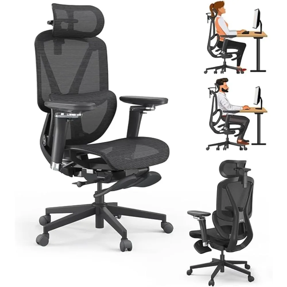 Ergonomic Office High Back Desk Chair with Large Elastic Adaptive Lumbar Support with Retractable Footrest 3D Headrest
Ergonomic Office High Back Desk Chair with Large Elastic Adaptive Lumbar Support with Retractable Footrest 3D Headrest