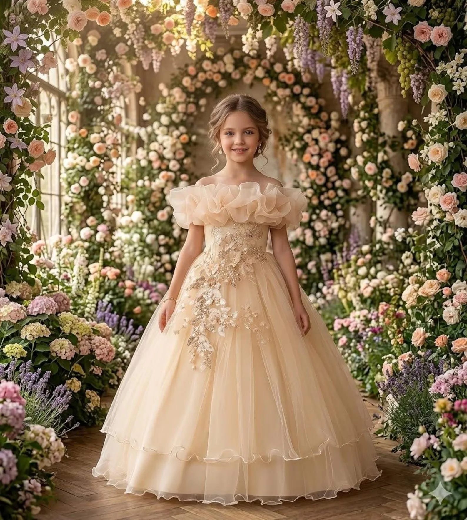 2025 Light Luxury Off-Shoulder Flower Girl Dress Hand-Embroidered Lace Layered Mesh Wedding Dress Girls Birthday Party Princess
2025 Light Luxury Off-Shoulder Flower Girl Dress Hand-Embroidered Lace Layered Mesh Wedding Dress Girls Birthday Party Princess