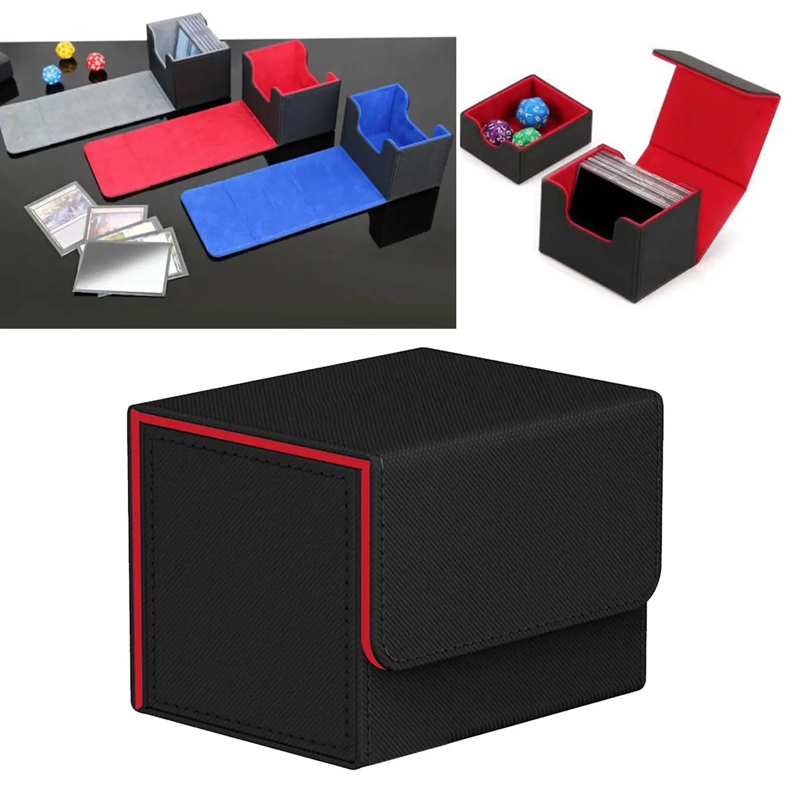 Premium PU Leather Card Deck Box Magnetic Flip Trading Card Storage Case for TCG MTG YuGiOh Sports Cards Holds 100+ Cards
Premium PU Leather Card Deck Box Magnetic Flip Trading Card Storage Case for TCG MTG YuGiOh Sports Cards Holds 100+ Cards