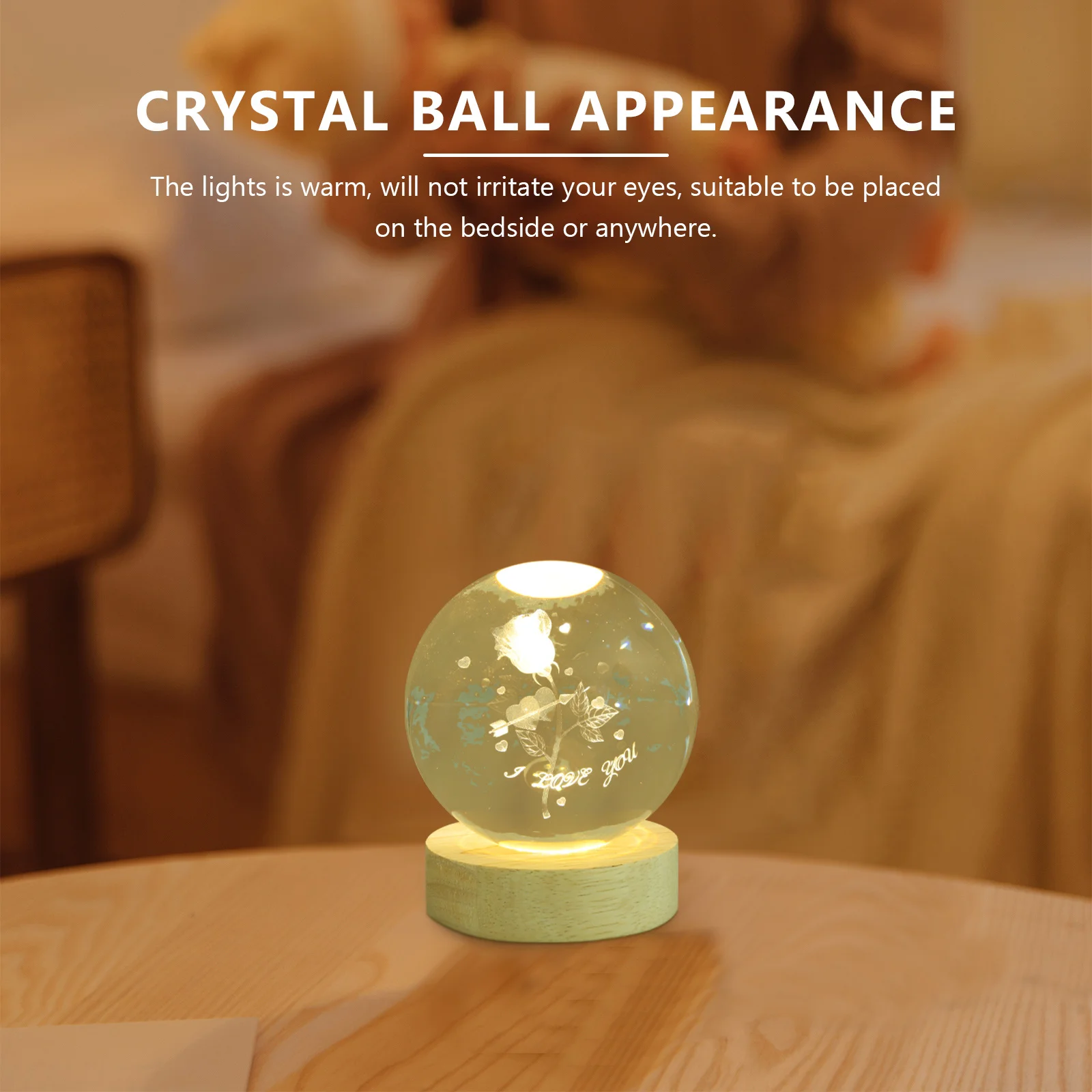 Crystal Ball Night Light 3D Rose Decoration Crystal Ball Lamp Tabletop Wood Base Night Light Study Lamp Decorative Lamps
Crystal Ball Night Light 3D Rose Decoration Crystal Ball Lamp Tabletop Wood Base Night Light Study Lamp Decorative Lamps