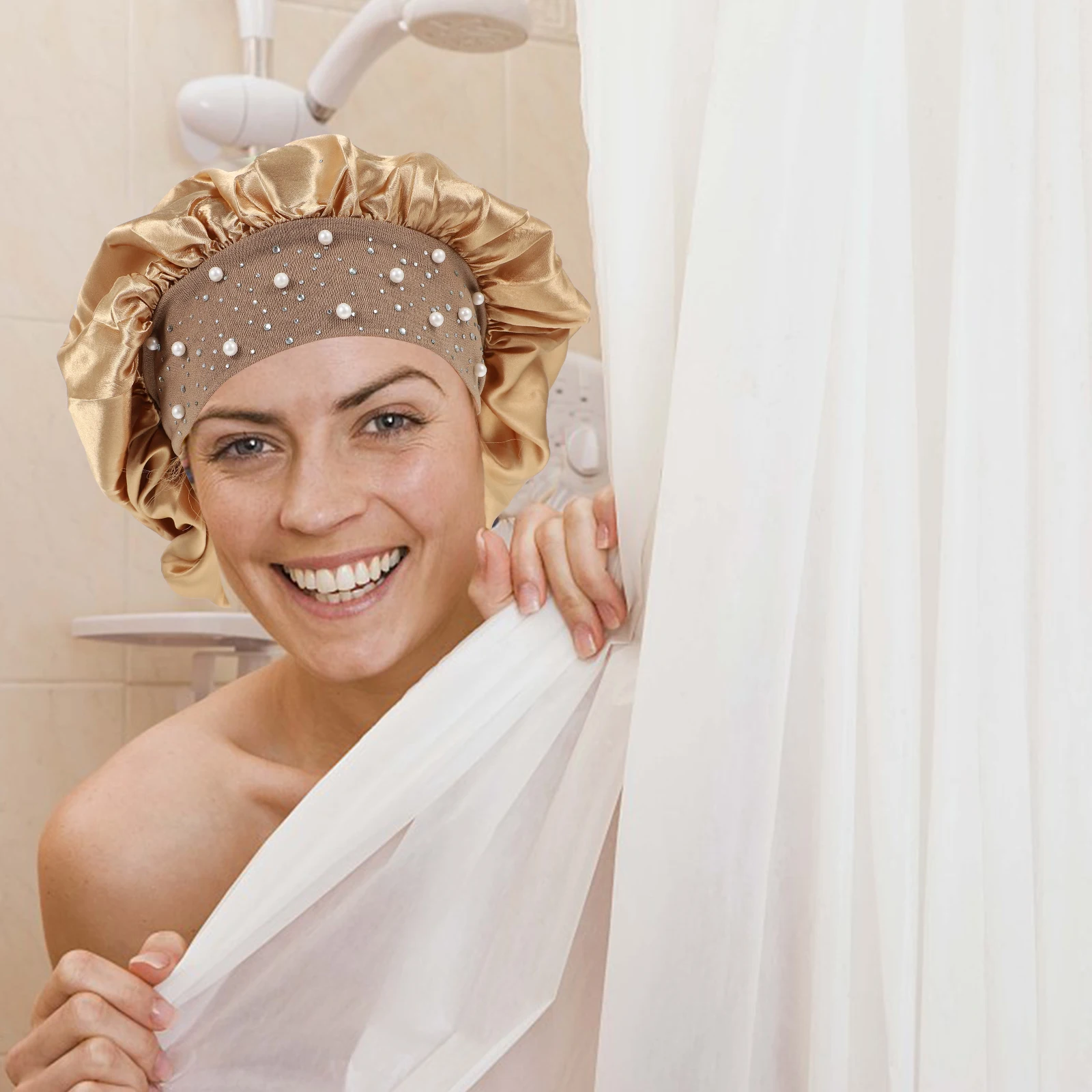 2Pcs Golden Simulated Silk Bath Caps Elastic B Suitable Head Circumference Waterproof Polyester Shower Hats Women
2Pcs Golden Simulated Silk Bath Caps Elastic B Suitable Head Circumference Waterproof Polyester Shower Hats Women
