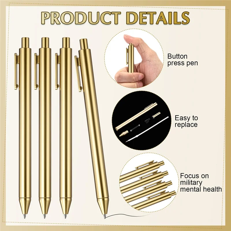 Retractable Gold Ballpoint Pens- 30 Pcs Bulk Set In Black Ink, Medium Point For Wedding, Bridal Shower, Business, And Office Use
Retractable Gold Ballpoint Pens- 30 Pcs Bulk Set In Black Ink, Medium Point For Wedding, Bridal Shower, Business, And Office Use