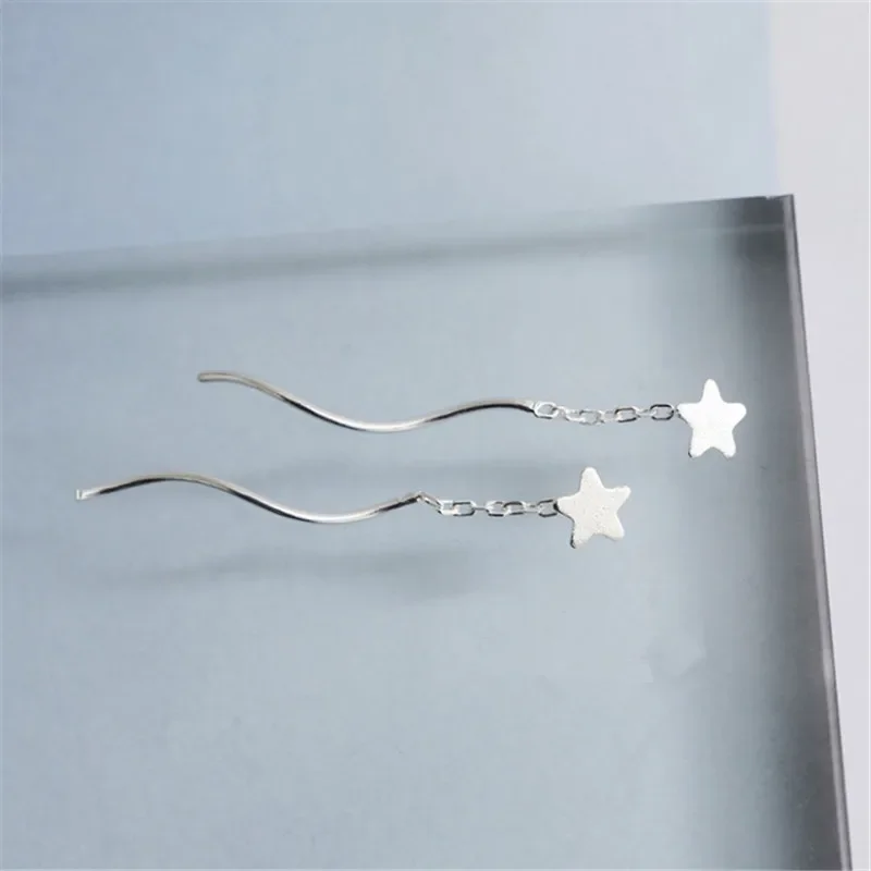 925 Sterling Silver Star Long Charm Drop Earrings for Women Wedding Sterling Silver Jewelry Bijoux eh812
925 Sterling Silver Star Long Charm Drop Earrings for Women Wedding Sterling Silver Jewelry Bijoux eh812