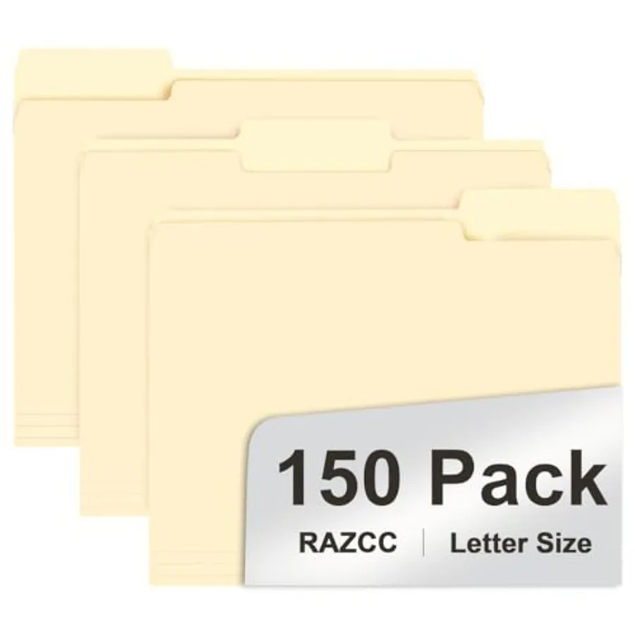 File Folder, 150 Pack 1/3 Cut Tab File Folders Letter Size, Folders, Folders with Tab, Great for Organizing and Easy File Stora
File Folder, 150 Pack 1/3 Cut Tab File Folders Letter Size, Folders, Folders with Tab, Great for Organizing and Easy File Stora