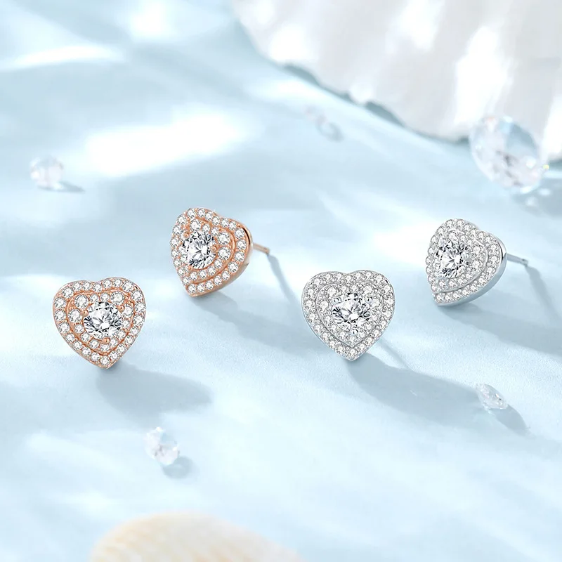Classic Fashion Double-layer Zircon Love Stud Earrings 925 Sterling Silver Simple Heart Earrings Wholesale
Classic Fashion Double-layer Zircon Love Stud Earrings 925 Sterling Silver Simple Heart Earrings Wholesale