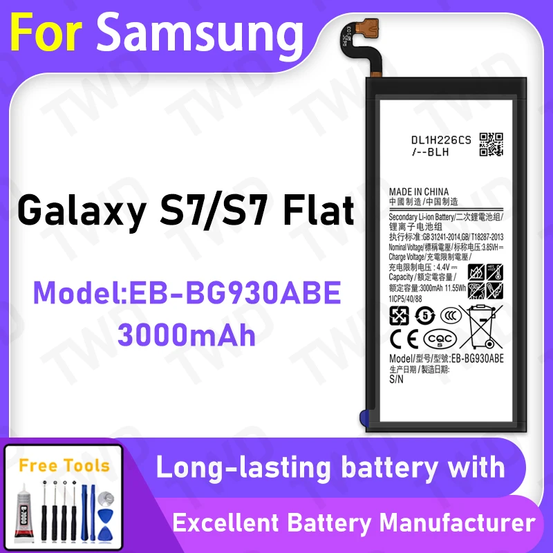 100% New 3000mAh EB-BG930ABE Battery For Samsung Galaxy S7/S7 Flat Battery Replacement Bateria+Free Tools
100% New 3000mAh EB-BG930ABE Battery For Samsung Galaxy S7/S7 Flat Battery Replacement Bateria+Free Tools