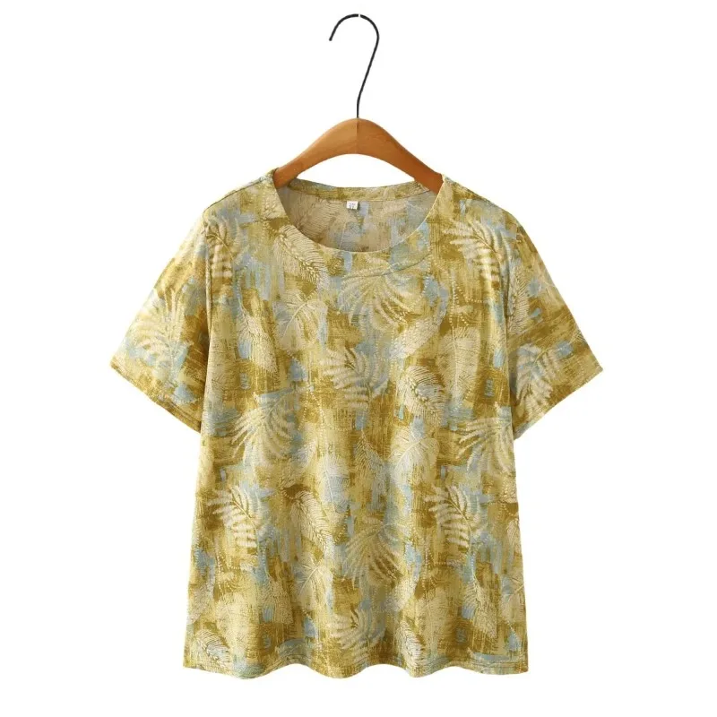 Plus Size Womens Summer Short Sleeve Tshirt Leaf Print Round Neck Loose Casual Blouse
Plus Size Womens Summer Short Sleeve Tshirt Leaf Print Round Neck Loose Casual Blouse