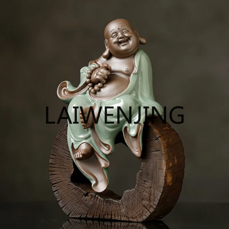 Ceramic Maitreya Buddha Ornaments Lucky Smiling Buddha Chinese Zen Living Room Entrance Curio Shelf Decoration
Ceramic Maitreya Buddha Ornaments Lucky Smiling Buddha Chinese Zen Living Room Entrance Curio Shelf Decoration