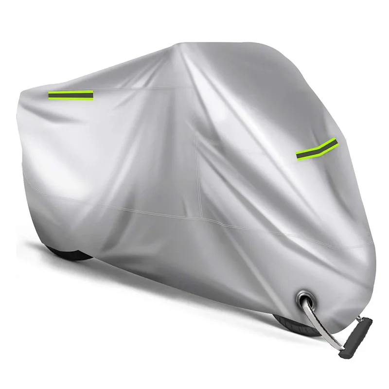 190t Silver Coated Motorcycle Cover Durable Waterproof Motorcycle Clothing Protector for Bikes
190t Silver Coated Motorcycle Cover Durable Waterproof Motorcycle Clothing Protector for Bikes