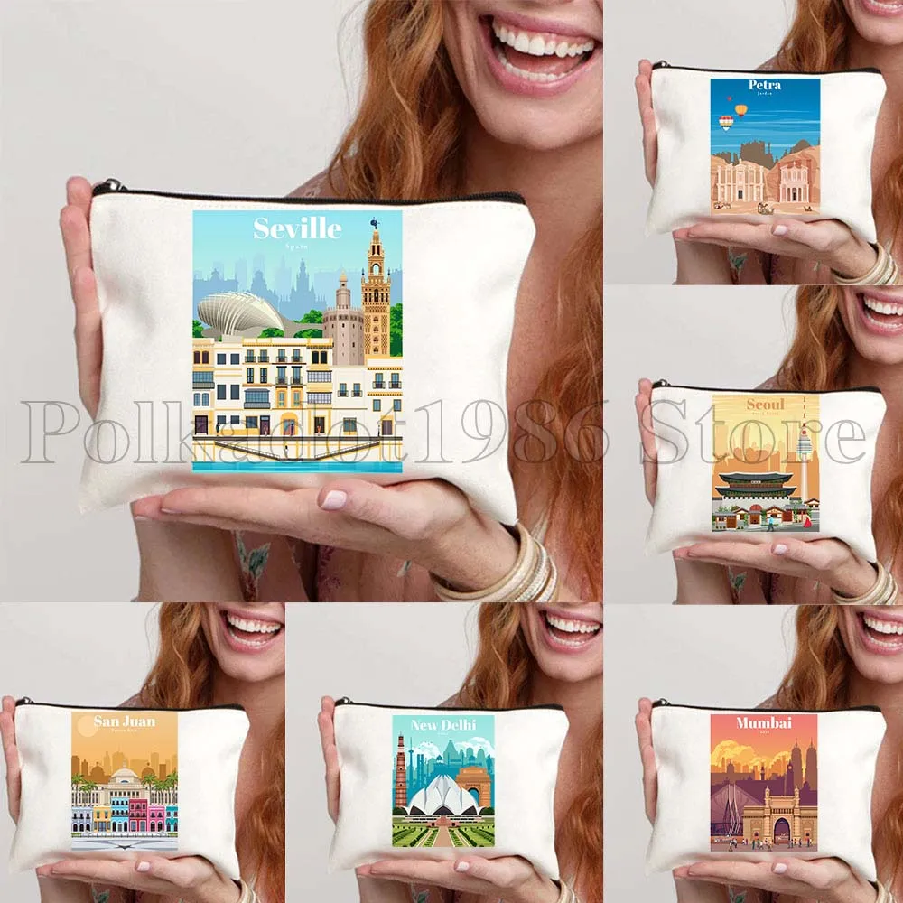 Montreal Mumbai Munich New Delhi Osaka Oslo Petra Prague Quebec Rejkjavik Riga Cute Canvas Cosmetic Makeup Bag Pencil Case Pouch
Montreal Mumbai Munich New Delhi Osaka Oslo Petra Prague Quebec Rejkjavik Riga Cute Canvas Cosmetic Makeup Bag Pencil Case Pouch