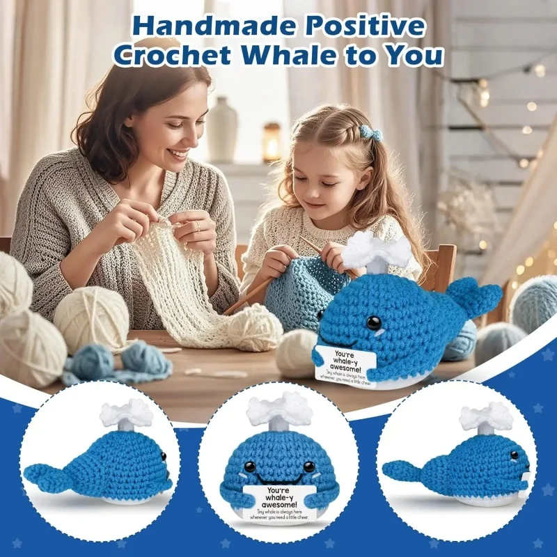 Handmade Knitted Cute Whale Crochet Doll Emotional Support Positive Animal Funny Desktop Bookshelf Home Room Decor Gift
Handmade Knitted Cute Whale Crochet Doll Emotional Support Positive Animal Funny Desktop Bookshelf Home Room Decor Gift