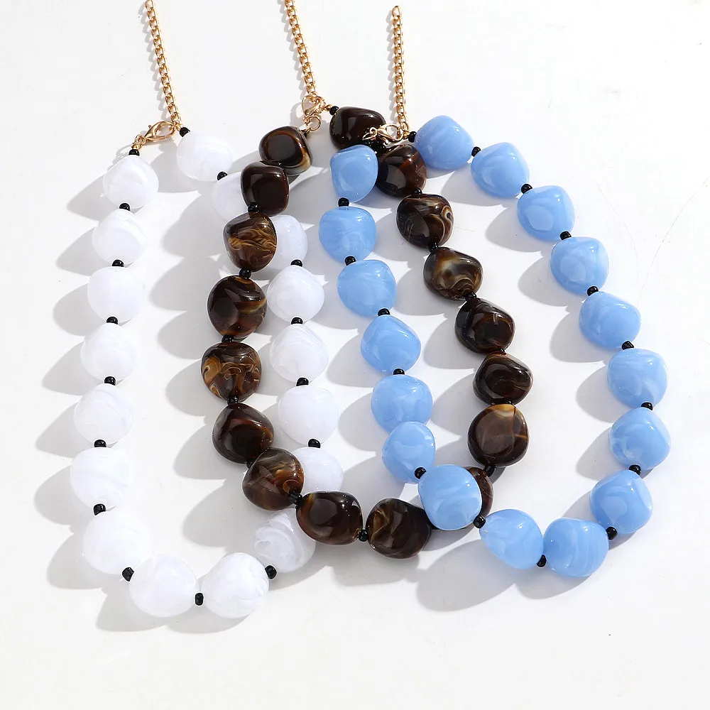 Boho Acrylic Geometric Irregular Beads Choker for Women Retro Trendy Handmade Resin Beaded Chain Necklaces Popular Jewelry Gift
Boho Acrylic Geometric Irregular Beads Choker for Women Retro Trendy Handmade Resin Beaded Chain Necklaces Popular Jewelry Gift