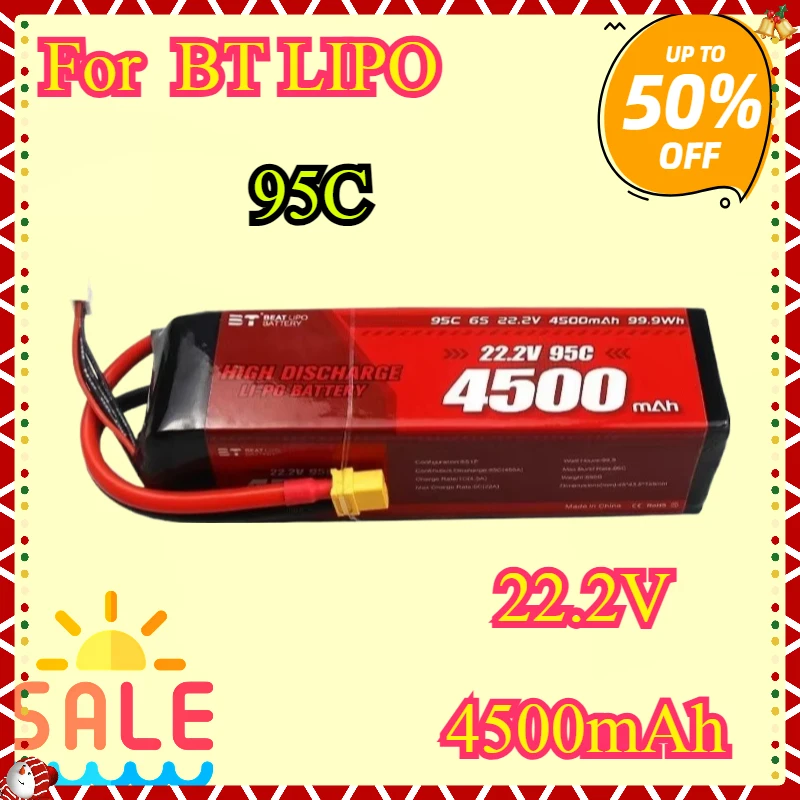 New 22.2V 4500mAh 95C LIPO Battery For RC Helicopter Quadcopter FPV Racing Drone Parts 6S Rechargeable Battery
New 22.2V 4500mAh 95C LIPO Battery For RC Helicopter Quadcopter FPV Racing Drone Parts 6S Rechargeable Battery