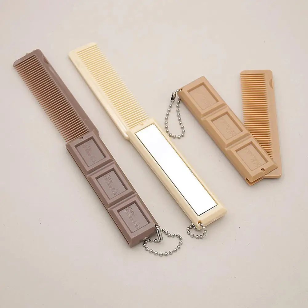 2 in 1 Folding Chocolate-Shaped Folding Comb with Mirror Portable Massage Comb Brush for Salon Travel Hair Smooth Styling Tools
2 in 1 Folding Chocolate-Shaped Folding Comb with Mirror Portable Massage Comb Brush for Salon Travel Hair Smooth Styling Tools