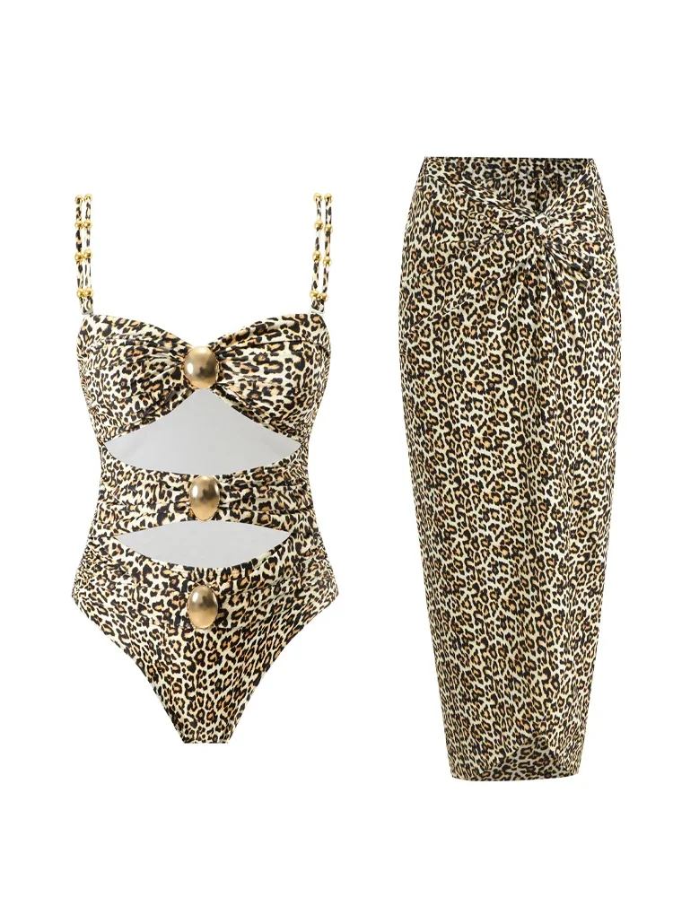 Leopard Print Women's Bikinis Trend 2024 Sexy Hollow Out One Piece Swimsuit Solid Color Backless Swimwear with Cover Up Suit
Leopard Print Women's Bikinis Trend 2024 Sexy Hollow Out One Piece Swimsuit Solid Color Backless Swimwear with Cover Up Suit