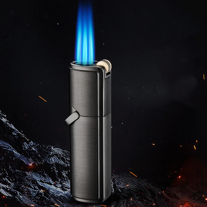Popular Metal Windproof Jet Butane Grinding Wheel Three Torch Turbine Lighter Outdoor Barbecue Kitchen Cigar Lighter Men's Gifts
Popular Metal Windproof Jet Butane Grinding Wheel Three Torch Turbine Lighter Outdoor Barbecue Kitchen Cigar Lighter Men's Gifts
