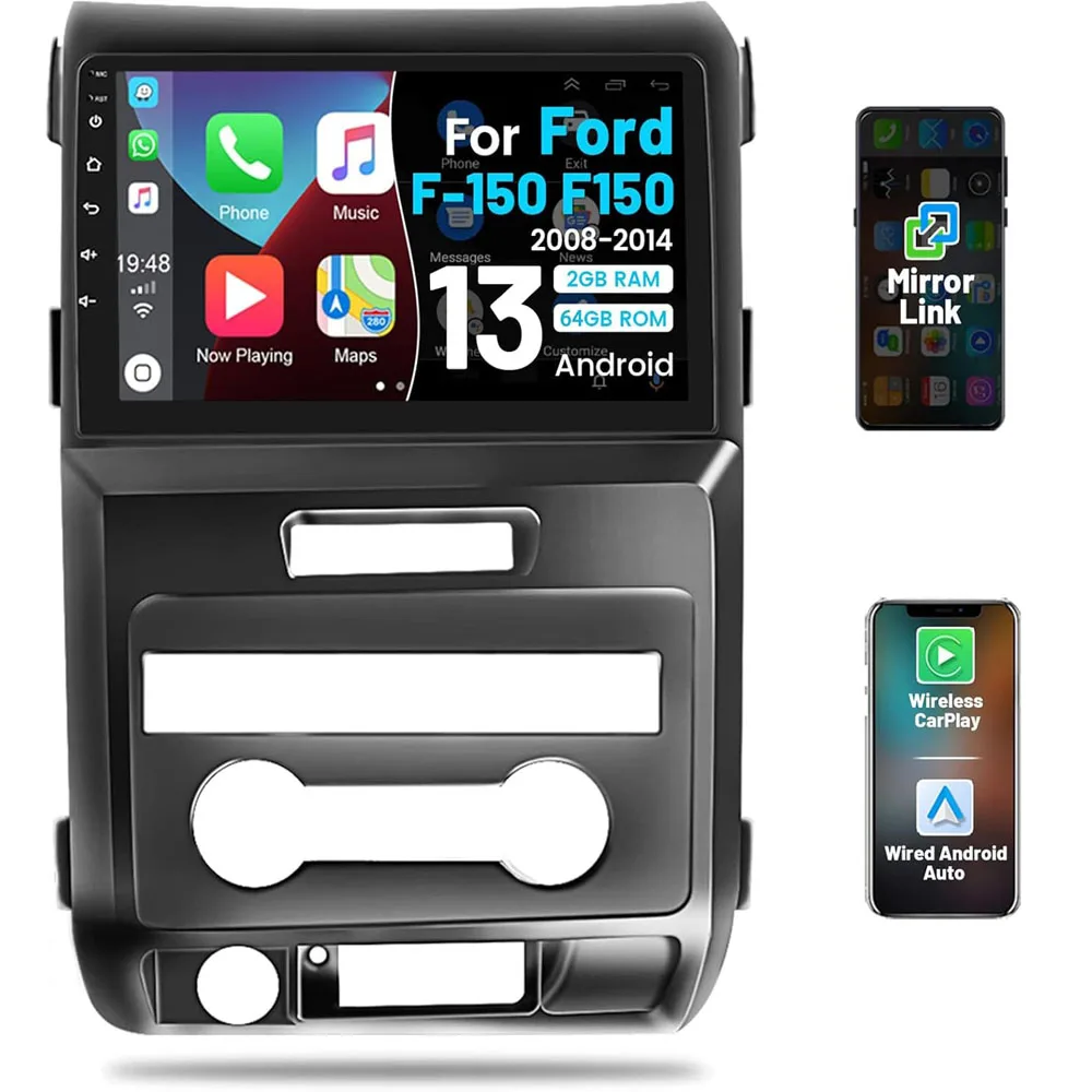 For Ford F-150 F150 2009-2012 with Wireless Carplay/Android Auto 9" Android 13 IPS Touch Screen Car Stereo//GPS /WiFi/SWC/28UI
For Ford F-150 F150 2009-2012 with Wireless Carplay/Android Auto 9" Android 13 IPS Touch Screen Car Stereo//GPS /WiFi/SWC/28UI
