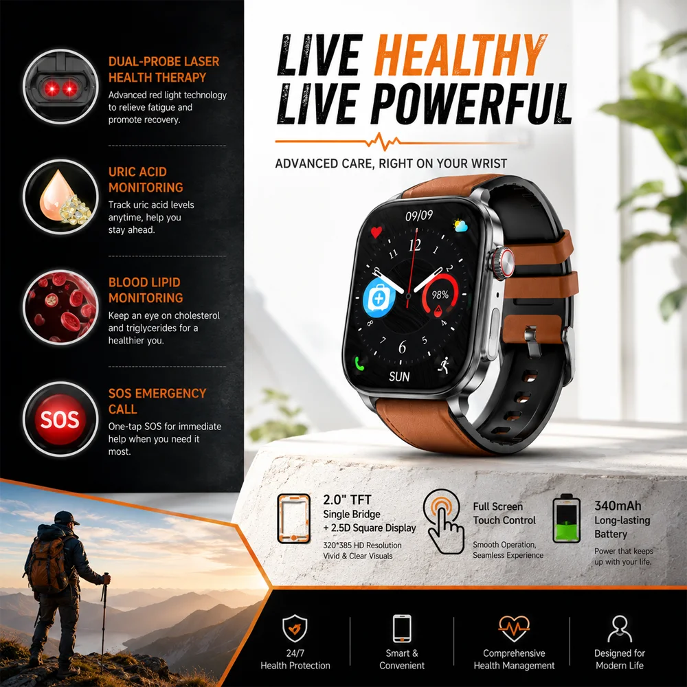 2026 Upgraded Men ECG Smart Watch Full Health Monitoring Support Heart Rate Blood Oxygen Blood Pressure Uric Acid Detection
2026 Upgraded Men ECG Smart Watch Full Health Monitoring Support Heart Rate Blood Oxygen Blood Pressure Uric Acid Detection
