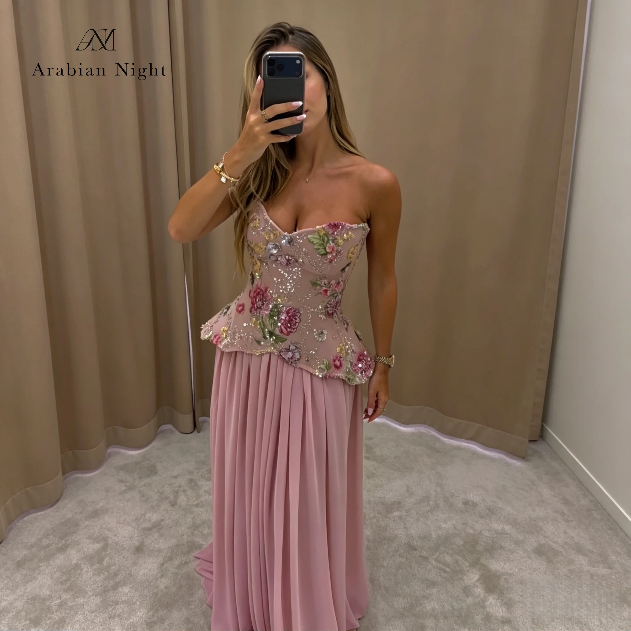 Customized Blush Pink Strapless Maxi Dress Floral Embroidery Sequin Waist Chiffon Evening Gown Elegant Formal Night 2026
Customized Blush Pink Strapless Maxi Dress Floral Embroidery Sequin Waist Chiffon Evening Gown Elegant Formal Night 2026