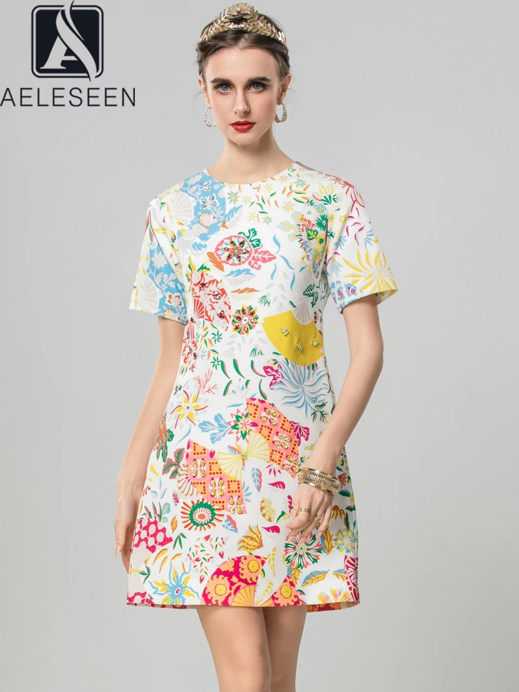 AELESEEN Bohemian Summer Mini Dress Women Short Sleeve Fans Flower Printed Beading Crystal Casual Holiday Ladies
AELESEEN Bohemian Summer Mini Dress Women Short Sleeve Fans Flower Printed Beading Crystal Casual Holiday Ladies