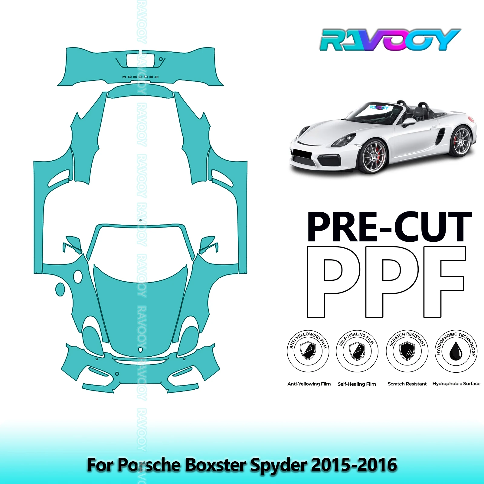 8.5Mil Precut PPF Paint Protection Film Full Vehicle Clear Bra For Porsche Boxster Spyder 2015-2016
8.5Mil Precut PPF Paint Protection Film Full Vehicle Clear Bra For Porsche Boxster Spyder 2015-2016