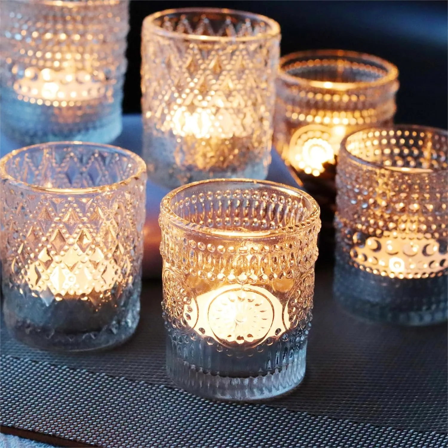 Clear Glass Votive Candle Holders, 12 Pcs 3 Patterns Tealight Holders for Wedding Table Centerpiece Decor
Clear Glass Votive Candle Holders, 12 Pcs 3 Patterns Tealight Holders for Wedding Table Centerpiece Decor