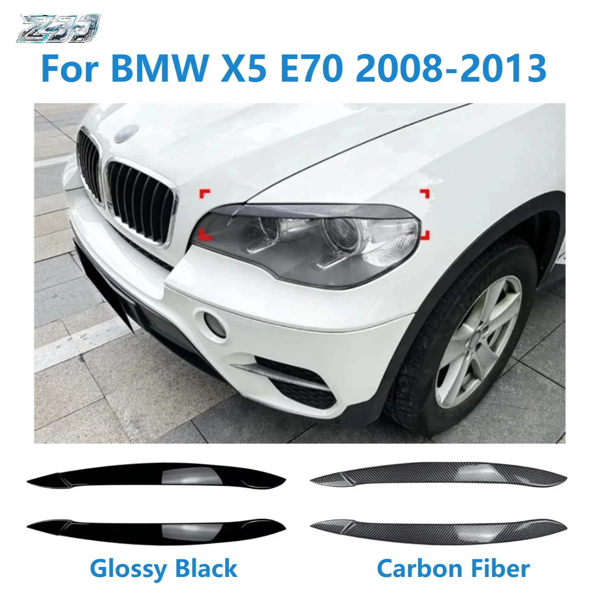For BMW X5 E70 2008-2013 Pair Headlight Eyebrow Front Head Light Lamp Cover Trim Headlamp Eyelid Sticker
For BMW X5 E70 2008-2013 Pair Headlight Eyebrow Front Head Light Lamp Cover Trim Headlamp Eyelid Sticker