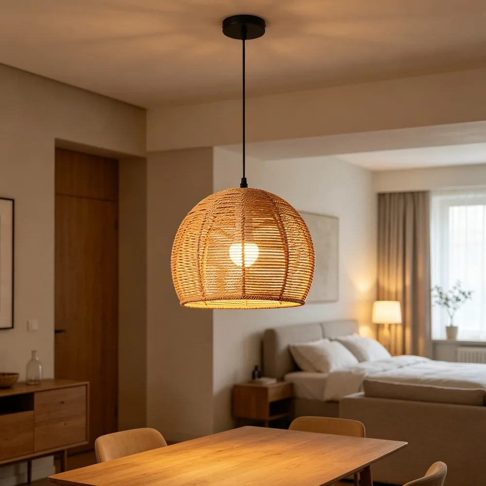 JOYINLED Farmhouse Chandelier for Dining Room Boho Rattan Pendant Light Fixture Ceiling Hanging with Woven Lampshade for Home
JOYINLED Farmhouse Chandelier for Dining Room Boho Rattan Pendant Light Fixture Ceiling Hanging with Woven Lampshade for Home