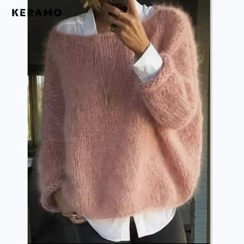 Casual Round Neck Knitting Long Sleeve Hotsweet Gyaru Pullovers Women's Coquette Solid Color Loose Fit Ladies Sexy Sweater
Casual Round Neck Knitting Long Sleeve Hotsweet Gyaru Pullovers Women's Coquette Solid Color Loose Fit Ladies Sexy Sweater