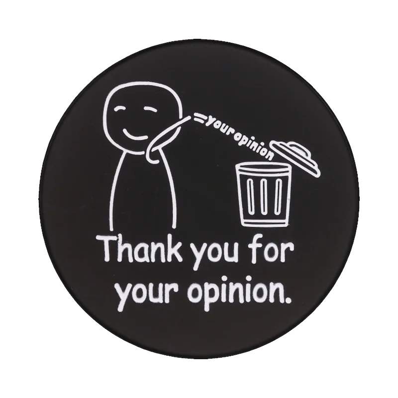 Thank You For Your Opinion Trash Can Enamel Pin Humor Sarcastic Stick Figure Throwing Opinion Into Bin Brooch Bags Badge Jewelry
Thank You For Your Opinion Trash Can Enamel Pin Humor Sarcastic Stick Figure Throwing Opinion Into Bin Brooch Bags Badge Jewelry