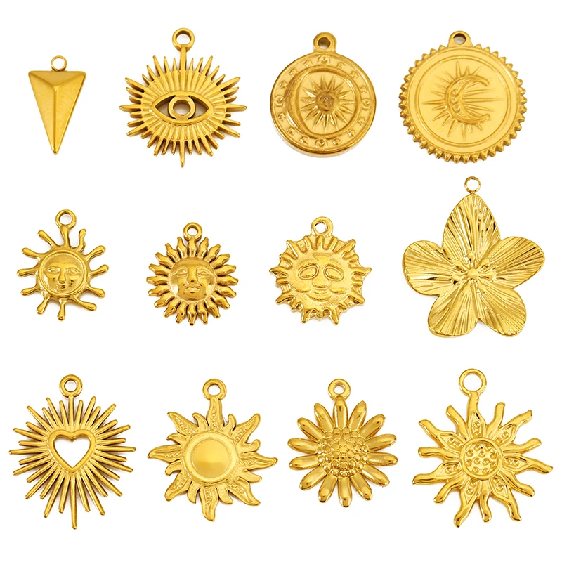 5pcs Stainless Steel Radiance Moon Sun Smile Eye Flower Charms for DIY Necklace Bracelets Earring Jewelry Making Accessories
5pcs Stainless Steel Radiance Moon Sun Smile Eye Flower Charms for DIY Necklace Bracelets Earring Jewelry Making Accessories