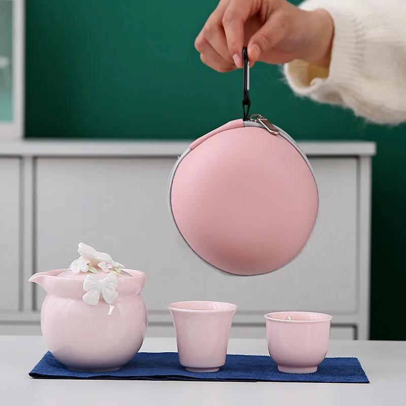 Travel Tea Set Portable Pink Ceramic Tea Set 1 Teapot & 2 Tea Cups Minimalist Travel Brewing Kit Accessories Gift for Women
Travel Tea Set Portable Pink Ceramic Tea Set 1 Teapot & 2 Tea Cups Minimalist Travel Brewing Kit Accessories Gift for Women