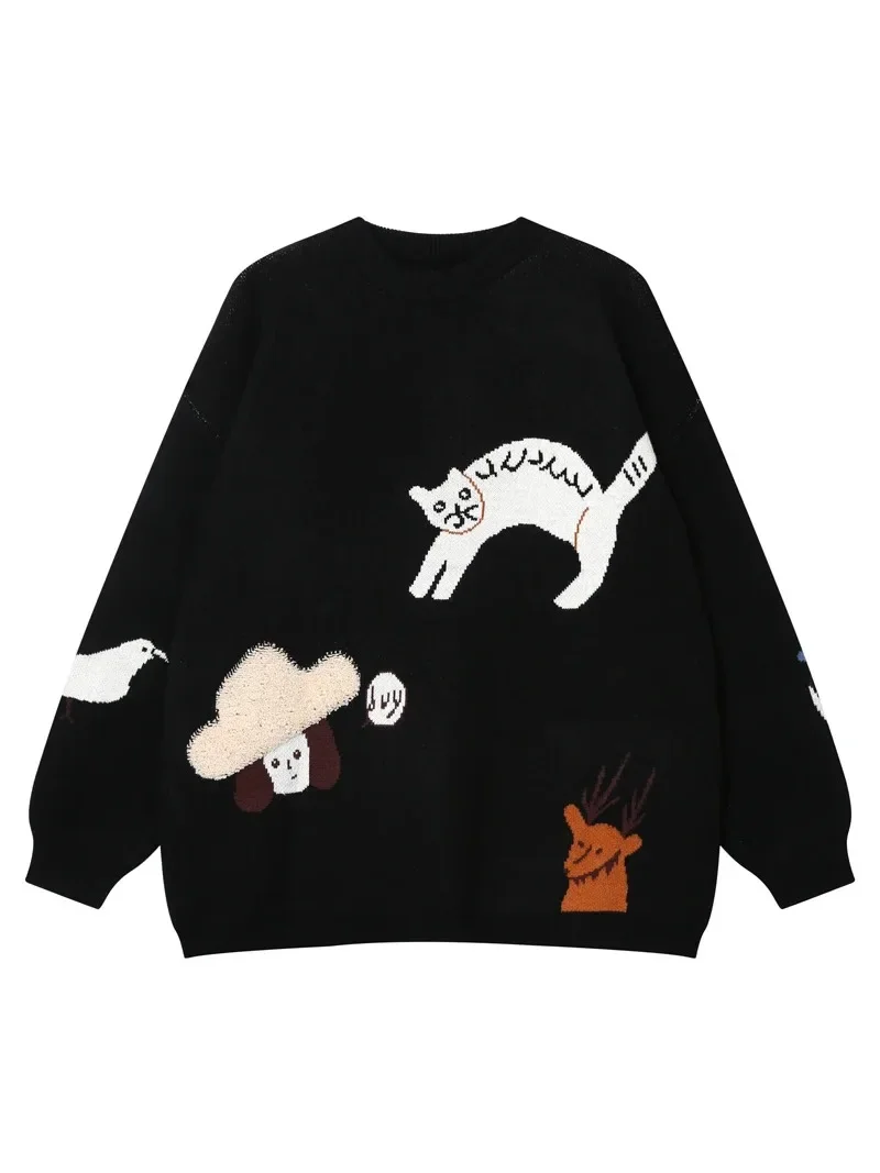 2025 Women Winter Pullover Sweater Harajuku Loose Black Knitted Sweatshirts Cartoon Female Warm Thick Soft Knitwear Jumper Tops
2025 Women Winter Pullover Sweater Harajuku Loose Black Knitted Sweatshirts Cartoon Female Warm Thick Soft Knitwear Jumper Tops