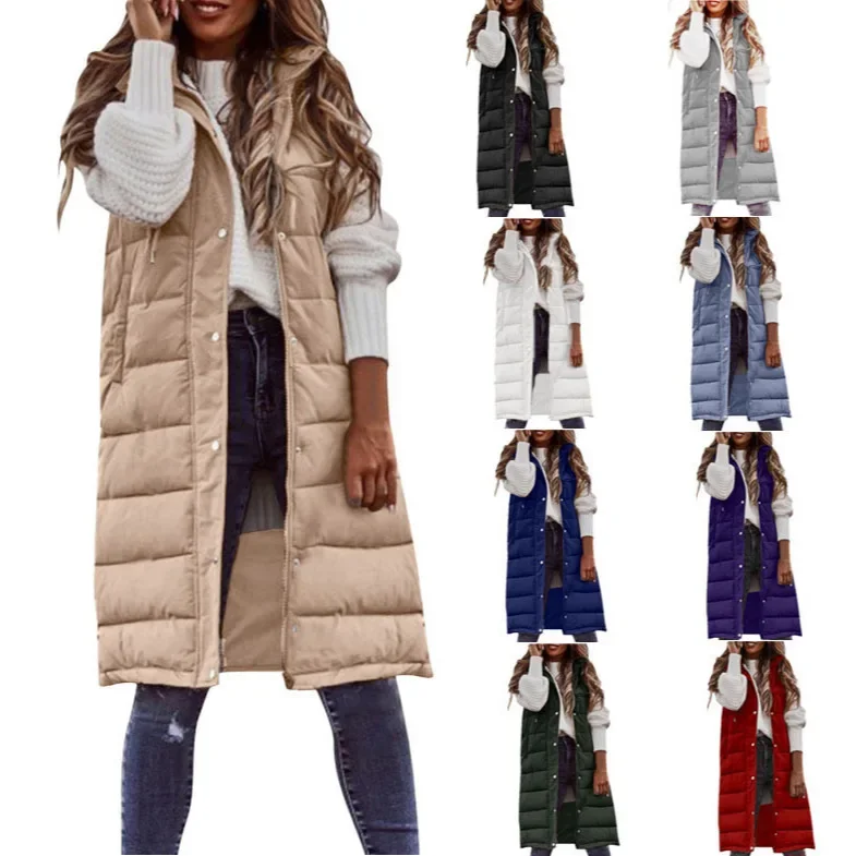 Autumn Winter New Fashion Hooded Women Casual Cotton Jacket Vest Versatile Solid Color Lady Medium Long Jackets
Autumn Winter New Fashion Hooded Women Casual Cotton Jacket Vest Versatile Solid Color Lady Medium Long Jackets