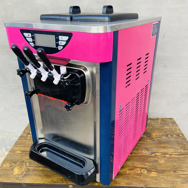 21-26L/H Soft Ice Cream Machines Commercial Tricolor Desktop Sweet Cone Freezing Equipment Vending Machine
21-26L/H Soft Ice Cream Machines Commercial Tricolor Desktop Sweet Cone Freezing Equipment Vending Machine