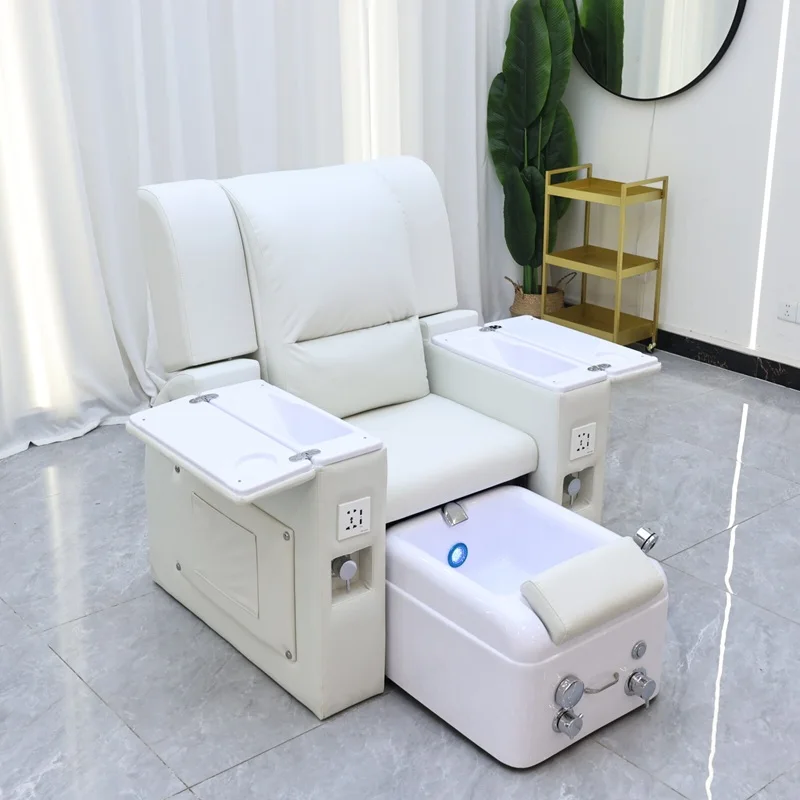 Hot Sale Pipeless Whirlpool Luxury Pedicure Spa Chair LED Light Ceramic Basin White Nail Salon Reclining Manicure Chair
Hot Sale Pipeless Whirlpool Luxury Pedicure Spa Chair LED Light Ceramic Basin White Nail Salon Reclining Manicure Chair
