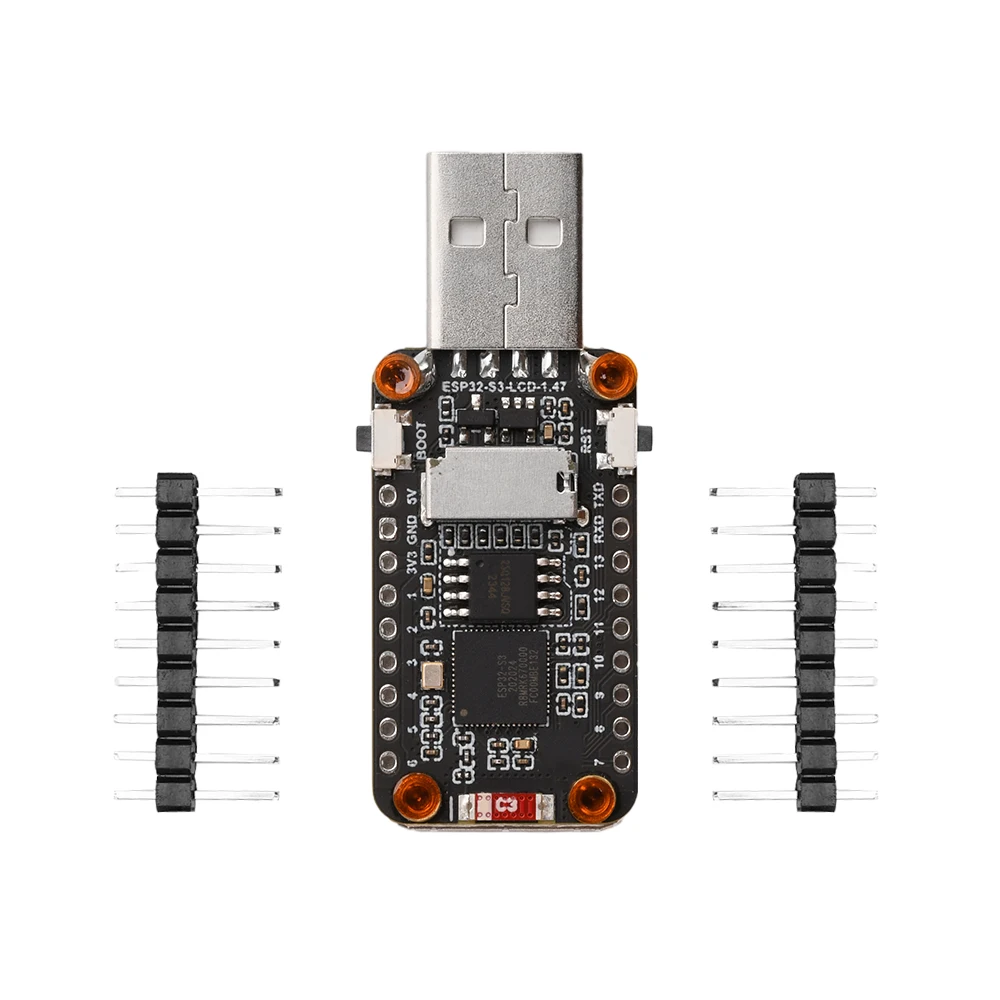 ESP32-S3 Development Board 1.47-inch LCD display on-board RGB color beads Micro SD card holder Full-speed USB serial port
ESP32-S3 Development Board 1.47-inch LCD display on-board RGB color beads Micro SD card holder Full-speed USB serial port