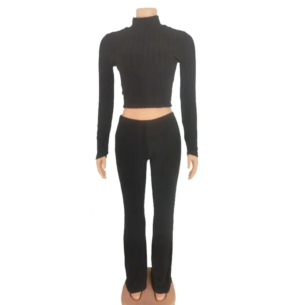 Solid Loungewear Women Autumn Knitted Ribbed Long Trousers And Turtleneck Full Sleeve Top Skinny 2 Piece Sets Tracksuits Outfit
Solid Loungewear Women Autumn Knitted Ribbed Long Trousers And Turtleneck Full Sleeve Top Skinny 2 Piece Sets Tracksuits Outfit