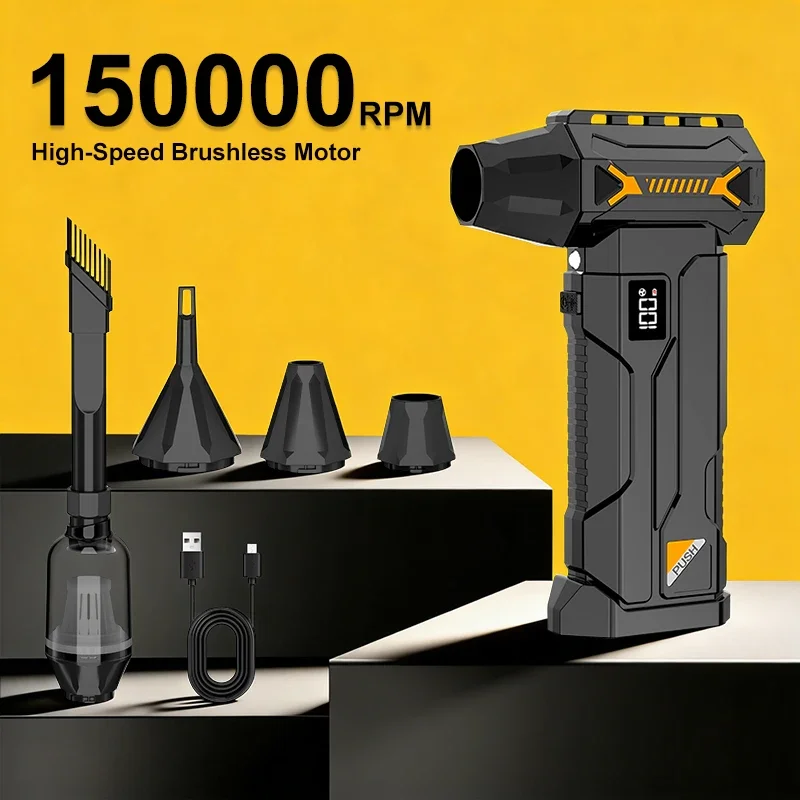 Powerful Turbo Air Blower Cordless Vacuum Cleaner Air Duster 150000RPM Brushless Motor LED Digital Display Car PC Cleaning
Powerful Turbo Air Blower Cordless Vacuum Cleaner Air Duster 150000RPM Brushless Motor LED Digital Display Car PC Cleaning