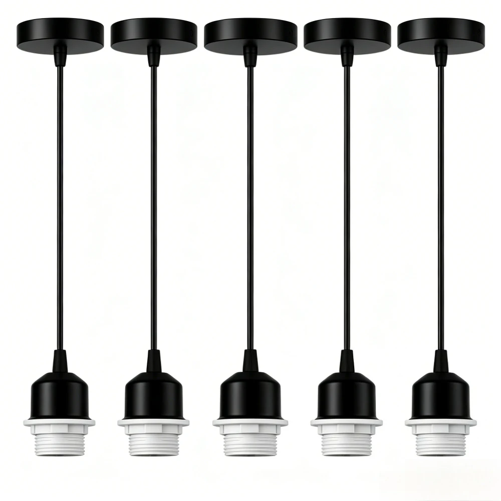 1/5PCS 1.5M Metal E27 Pendant Light Fitting Modern Industrial Lamp Holder with Lock Ring Black White Gold Braided Flexible Cable
1/5PCS 1.5M Metal E27 Pendant Light Fitting Modern Industrial Lamp Holder with Lock Ring Black White Gold Braided Flexible Cable
