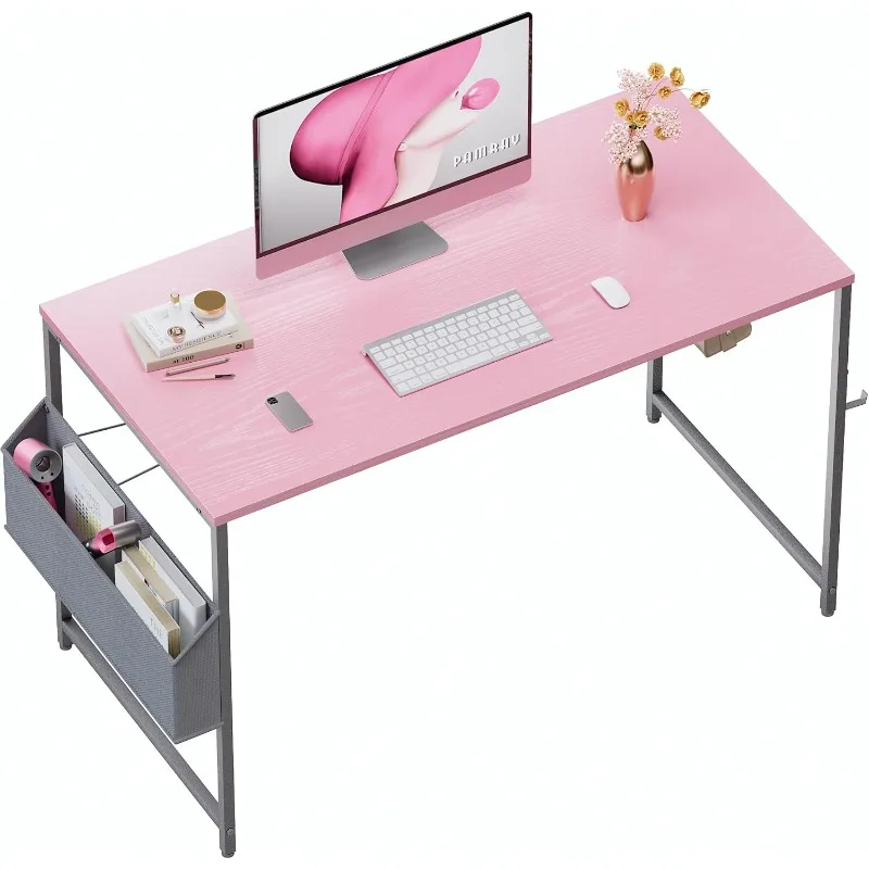47 Inch Computer Desk for Small Spaces with Storage Bag, Home Office Work Desk with Headphone Hook, Small O
47 Inch Computer Desk for Small Spaces with Storage Bag, Home Office Work Desk with Headphone Hook, Small O