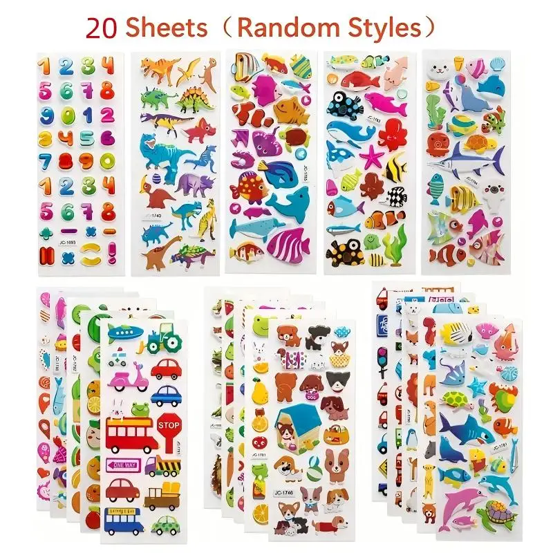 3D Stickers for Kids & Toddlers, Bulk Preschool Sticker Sheets, Puffy Stickers Variety Pack, Animals, Numbers, Fruits, Fish,
3D Stickers for Kids & Toddlers, Bulk Preschool Sticker Sheets, Puffy Stickers Variety Pack, Animals, Numbers, Fruits, Fish,
